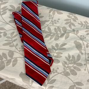 Beau Brummel Soho 100% Silk Necktie Red White and Blue 60" quiet luxury